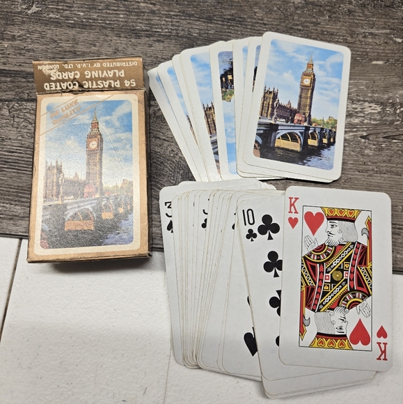 Vintage Vtg London England Tower Playing Cards Poker  With Box Rare - Picture 1 of 1